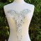 Silver Oversized Beaded Neckline Applique for Gowns Fringe Trim Hot Fix Iron On Patch